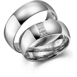 Verlobungsring MARRYA "Titan Ringe Trauringe Eheringe Partnerringe" Gr. 74, silber (herren ring, silber), Fingerringe, Damen, 74, Titan