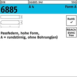 OEM Passfeder DIN 6885 Form A rundstirnig A 10 x 8 x 50 10 Stück
