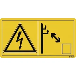 Ausreichenden Abstand zu elektrischen ..., Folie, 96x50 mm, 10 Stück/Bogen
