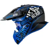 Broken Head Crosshelm Squadron Rebelution Blau + MX-2 Brille Blau Verspiegelt