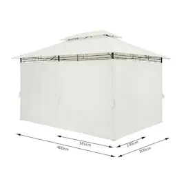 CASARIA Pavillon Topas 3 x 4 m inkl. Seitenteile Creme