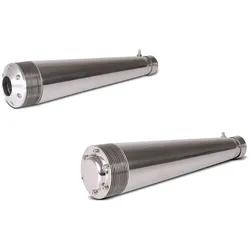 Set: Auspuff Hat Endschalldämpfer Universal CB Inox + Auspuff Boost Endschalldämpfer Universal