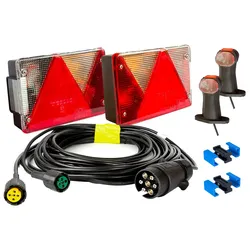 Lichtset: ASPÖCK Rückleuchten + ASPÖCK Seitenmarkierungsleuchten + MANTES 4,4m 7-PIN Kabelbaum + Schnellverbinder