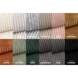 kaiser möbel Ecksofa Designer, Sofa L form MODENA stoff Poso Senffarbe Links