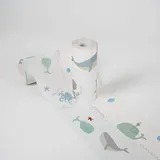 A.S. Création selbstklebende Bordüre - Papierbordüre mit kinderfreundlichen Motiven in Blau, Grau Weiß - auf 5,00 m x 0,15 m je Rolle