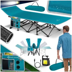 KESSER® Campingbett Feldbett Klappbar Klappbett Campingliege inkl. Tragetasche + Seitentasche Stabiles Feldbett 250kg Belastbar Metallrohr 600D Oxfordgewebe Tragbar Liege Reise Bequem