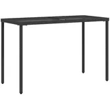 vidaXL Gartentisch mit Glasplatte 117,4 x 58,8 x 11,1 cm Schwarz
