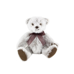 Teddys Rothenburg Kuscheltier Teddybär 20 cm grau mit roter Schleife (Stoffteddybär Plüschteddys)