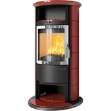 Kaminofen HARK 17 NH GT FlameKat 5 kW - Ofenkacheln: brillant-rot - Korpus: graphit/verchromt