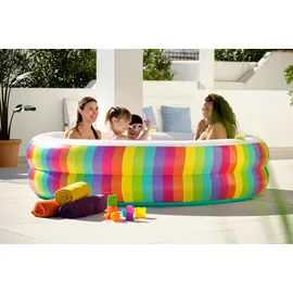 BESTWAY 54443 Runder Aufblasbarer Pool Rainbow DreamsTM 206 x 51 cm