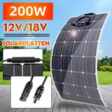 200W Solarpanel Flexibel Solarmodul Monokristallin 12Volt für Wohnmobil Balkonkraftwerk Boot 0%