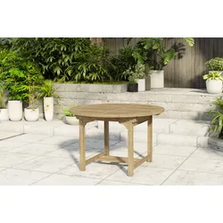 OUTFLEXX Dallas Ausziehtisch, natur, Teakholz, 120/170 x 120 cm, fein geschliffen