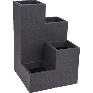 Spetebo 4er Blumentreppe - Farbe: anthrazit - Schwarz