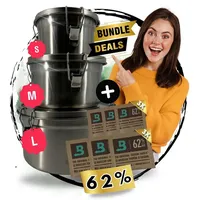 TronicXL Aufbewahrungsdose silber 1,1 l 3-teiliges Set