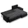 mebligo Eckcouch 3-Sitzer Textil Schwarz
