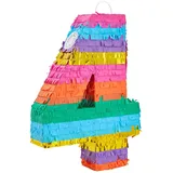 Kleine Regenbogen-Piñata Zahl 4 für Kindergeburtstag, Kinderparty, 30 x 42 x 7,6 cm