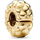 Pandora Clip Charm mit Nieten aus Sterling Silber mit 14 Karat vergoldeter Metalllegierung, Kompatibel Moments Armbänder, 762716C00