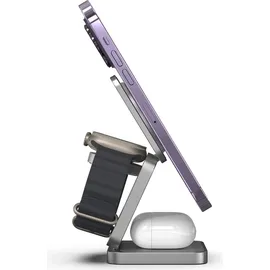 CubeNest S312 Pro Spacegrau kabelloses Magsafe-kompatibles Ladegerät 3in1 mit MagSafe Unterstützung