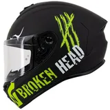 Broken Head Integralhelm Adrenalin Therapy 4X Schwarz-Grün Matt