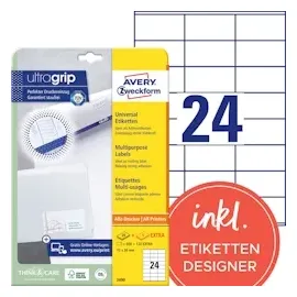 Avery Zweckform Etiketten 3490 weiß 70,0 x 36,0 mm