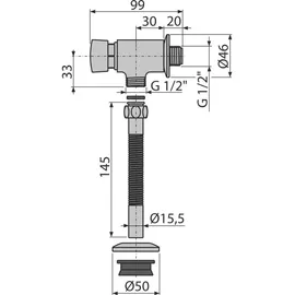 alcadrain ATS001 Druckspüler für Urinal Chrom