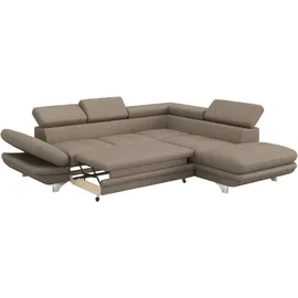 Cotta Ecksofa COTTA "Enterprise L-Form", beige, B:277cm H:91cm T:104cm, Softlux-Kunstleder;Luxus-Kunstleder, Sofas, Ecksofa, mit Arm- & Kopfteilverstellung, wahlweise mit Bettfunktion