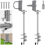 Insaga 2er Zeltheringe, 69cm Zelt Heringe Erdnägel Stabil Lang Erdanker Bodenanker Schraubheringe Zelthaken für Trampolin/Schaukel/Camping/Schuppen/Hund/Carport mit Fester Platte Schlaufe