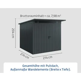 Hörmann EcoStar Gerätehaus 2,29 x 2,62 m Anthrazitgrau