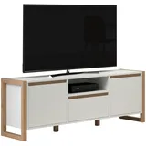 trendteam TV Schrank, hellbraun - Weiß matt, Breite 150 cm