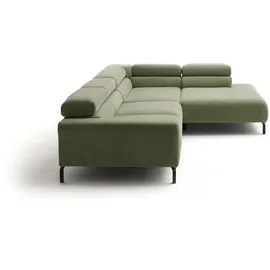 KAWOLA Ecksofa DELIA Grün Cord