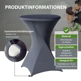 Trutzholm Stehtisch klappbar Ø 80 cm Weiß