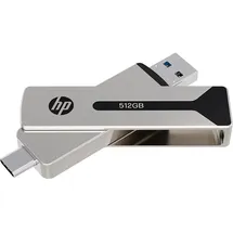 PNY HP 911 Pro (512 GB, USB-C, USB-A), USB 3.2 OTG Type-C/Type-A Flash Drive, bis zu 1000MB/s