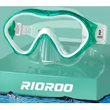 RIOROO Taucherbrille Kinder,Schwimmbrille Kinder für Jungen Mädchen Jugendliche,Schnorchelmaske mit Nasenabdeckung Anti Nebel Anti-Leck Tauchmaske 180°Panorama HD Schwimmmaske für Kinder 4-14 Jahre