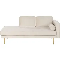 Beliani Chaiselongue Samtstoff beige rechtsseitig Miramas
