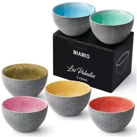 MiaMio - 750 ml, Schüsseln 6er Set, Keramikschüsseln, Salatschüsseln, Suppenschalen, Müslischüsseln, Servierschüsseln - mikrowellen-, spülmaschinen- und ofenfest - Las Palmitas Collection
