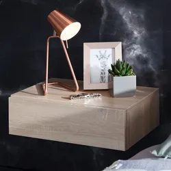 FineBuy Wandregal mit Schublade Nachtkommode Nachtschrank hängend schwebend Wandboard