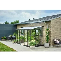 Juliana Halls Gewächshaus Qube Lean-to 612 mit 3 mm Sicherheitsglas 7,1 m2 Schwarz