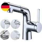 Wasserhahn Ausziehbarer Mit Brause & Oberstrahl, Waschtischarmatur Mit Auslauf H