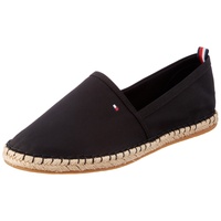 Tommy Hilfiger Damen Espadrilles Basic Tommy Flat Stoffschuhe, Schwarz (Black), 40 EU