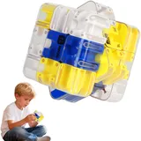 3D Labyrinth Würfel, Blauer 8,5 cm Labyrinthball, Interaktives 3D Kugellabyrinth Würfel Denkspielzeug, Zauberwürfel mit Rollenden Kugeln, Fördert Gehirntraining und Hilft beim Stressabbau