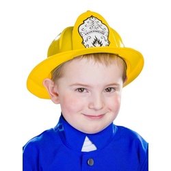 Metamorph Kostüm Gelber Feuerwehrhelm für Kinder, Passender Helm für den kleinen Feuerwehrmann gelb