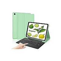 IVEOPPE Samsung Galaxy Tab S7 Fe Tastatur, Tastatur Hülle für Samsung Galaxy Tab S7 FE/S7+/S8+ 12.4'', Abnehmbarer Tastatur für Galaxy Tab S7 Plus/S8 Plus mit QWERTZ Layout, Minzgrün