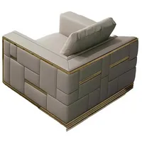 Xlmoebel Sessel Neue Designer-Sitzgarnitur aus Leder mit Metall-Elementen, bestehend (Sofa 4 Sitzer + 2 Sitzer + Sessel), Hergestellt in Europa weiß