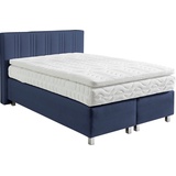 Westfalia Schlafkomfort Boxspringbett, wahlweise mit Bettkasten und Topper blau