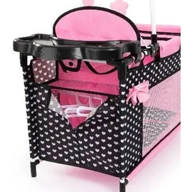 Bayer Design Puppenbett Multi, Schwarz/Rosa