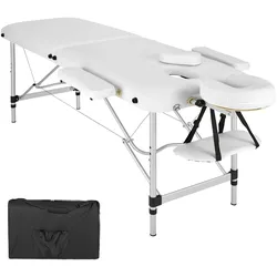 TECTAKE 2 Zonen Massageliege mit Polsterung und Aluminiumgestellweiß