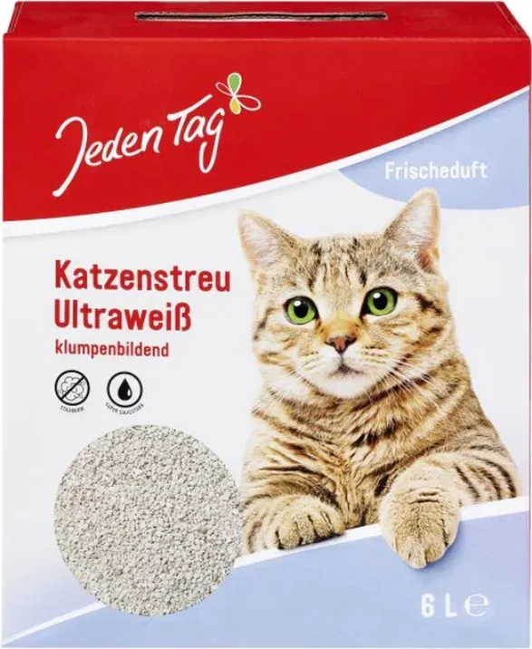 Jeden Tag Katzenstreu Ultra Weiß Klumpend 6 Liter