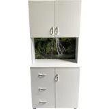 Hti-Living HTI-Living, Badezimmerschrank, Badschrank Blanca Wellness Motiv Wasserfall Hochschrank 6 Regalfächer 3 Schubladen