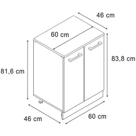Vicco Kommode Rion 60 x 81,6 x 46 cm Weiß