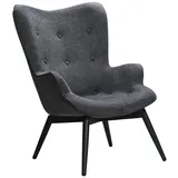 dynamic24 Sessel Dunkelgrau Strukturstoff Relaxsessel Polstersessel Loungesessel